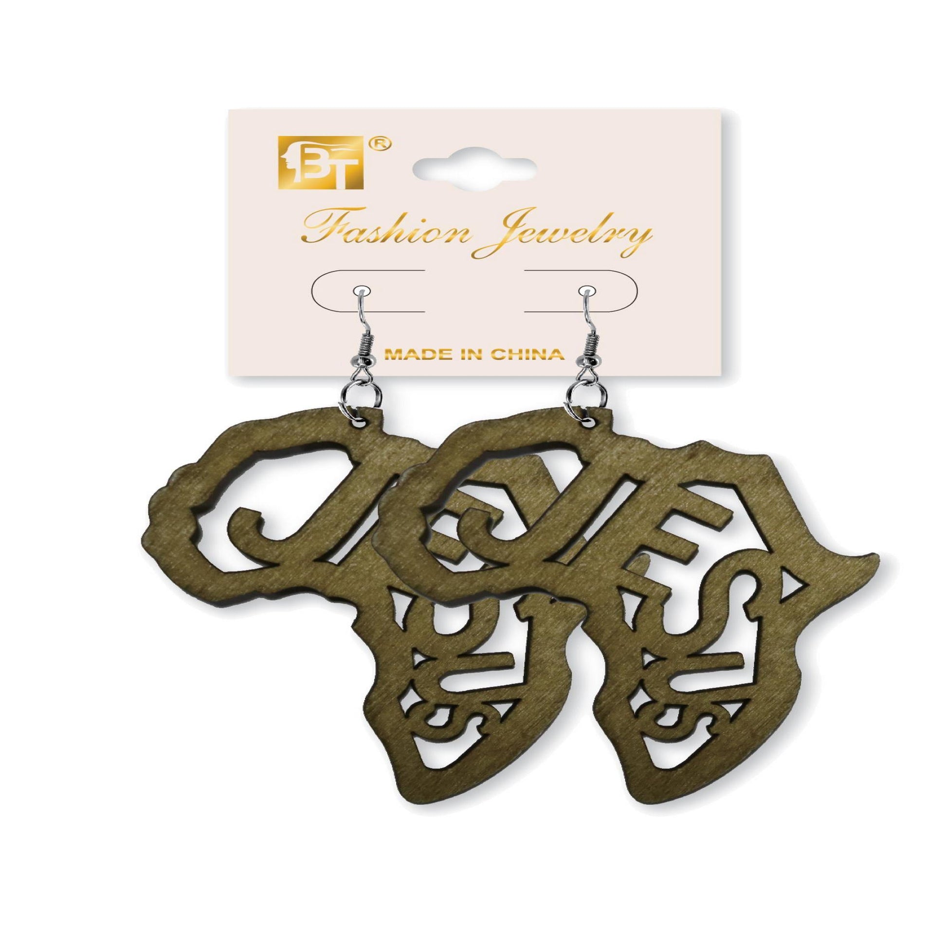 African Fashion Hook Earrings 75Mmx60Mm