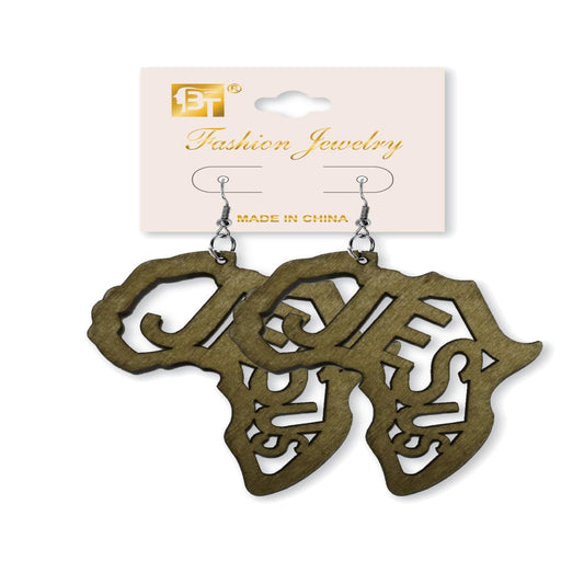 African Fashion Hook Earrings 75Mmx60Mm