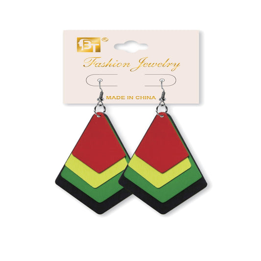 African Fashion Hook Earrings 70Mmx38Mm