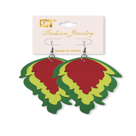 African Fashion Hook Earrings 75Mmx60Mm