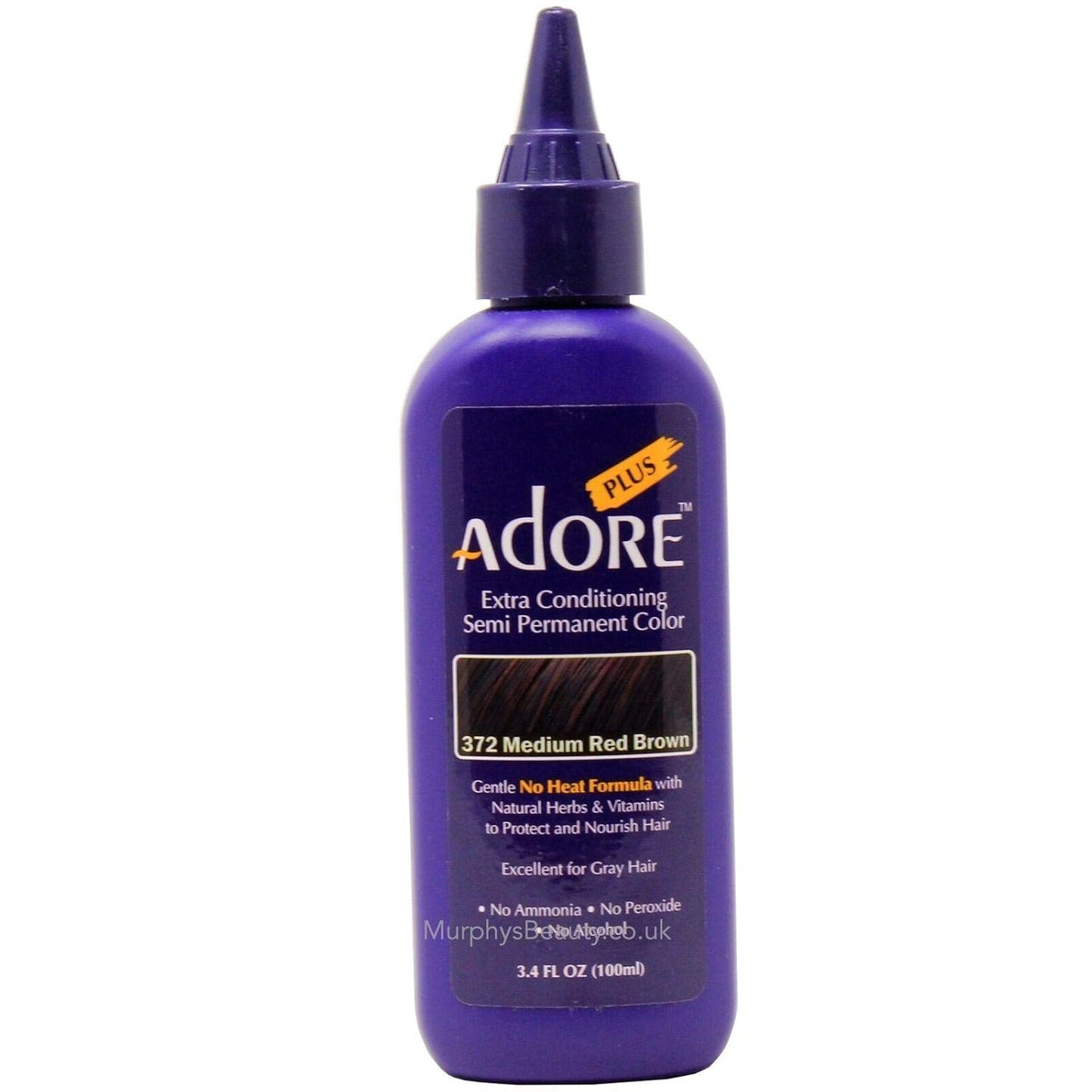 Adore Plus Semi Permanent Hair Color,Medium Red Brown,372