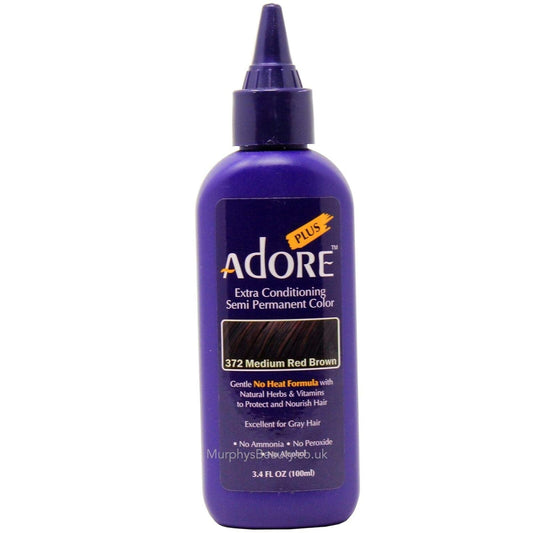 Adore Plus Semi Permanent Hair Color,Medium Red Brown,372