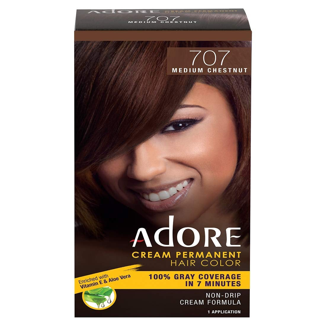 Adore Cream Permanent Hair Color,707,Medium Chestnut