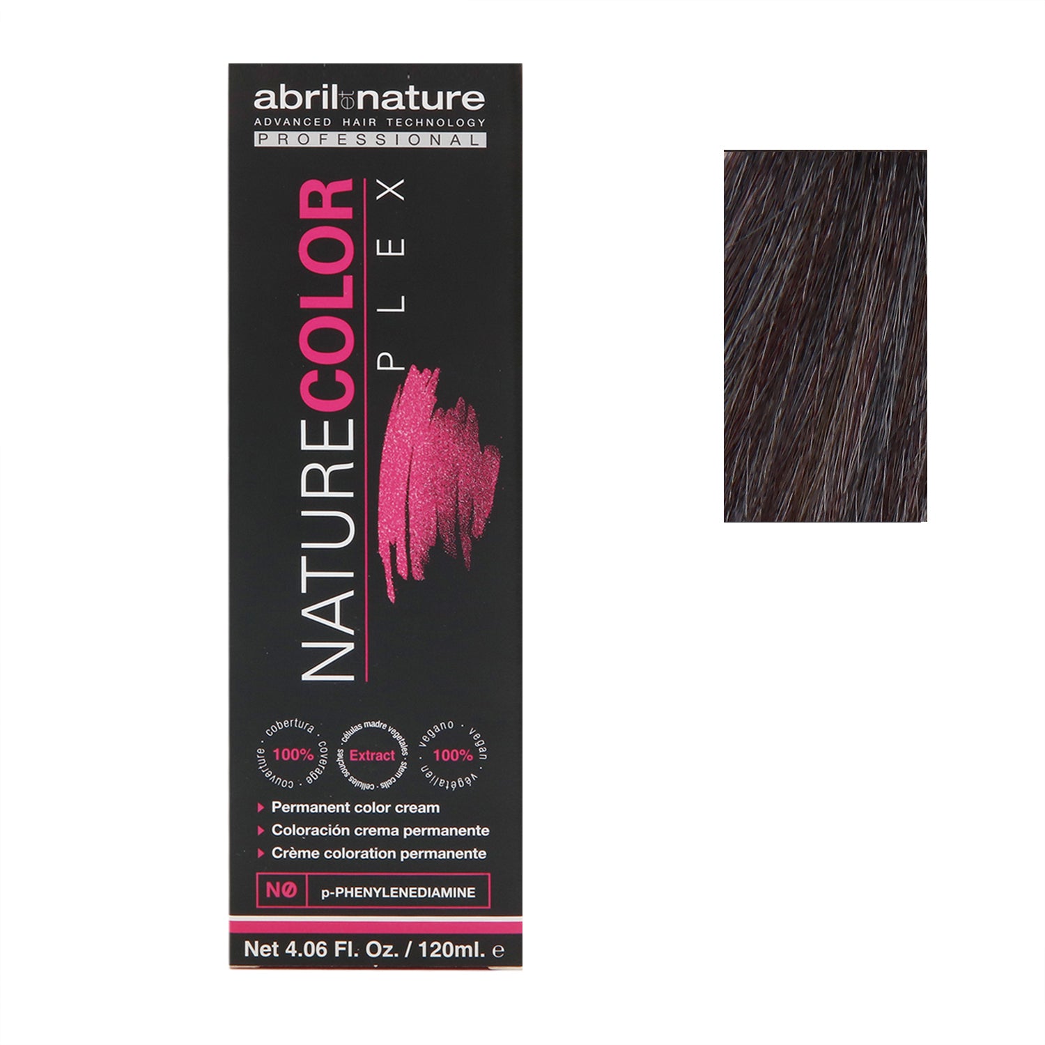 Abril Nature Plex Color 5.1N ,Ceniza Ash,Black,4.05 Oz.