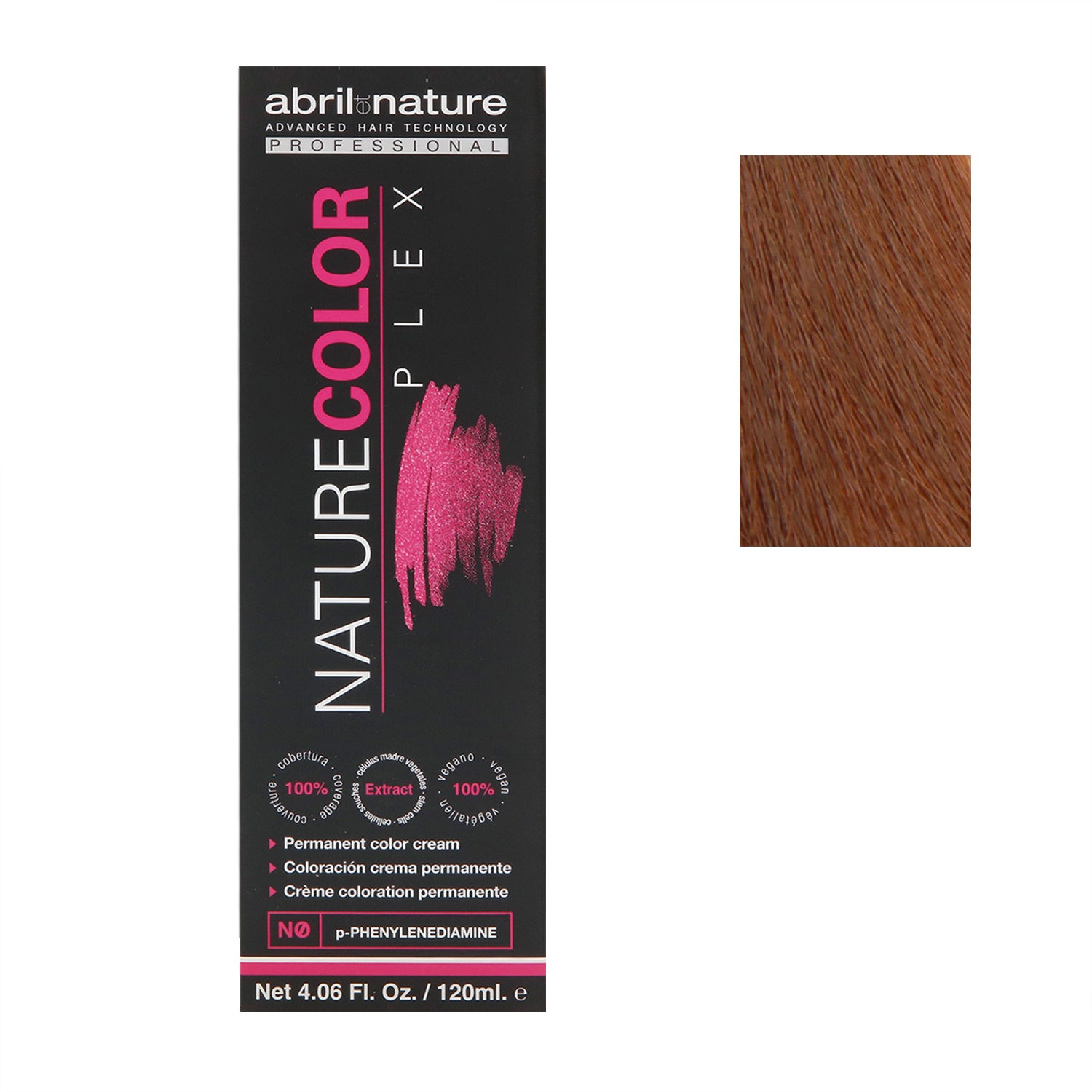 Abril Nature Plex Color 7.43N ,Cobrizo Copper,Brown,4.05 Oz.