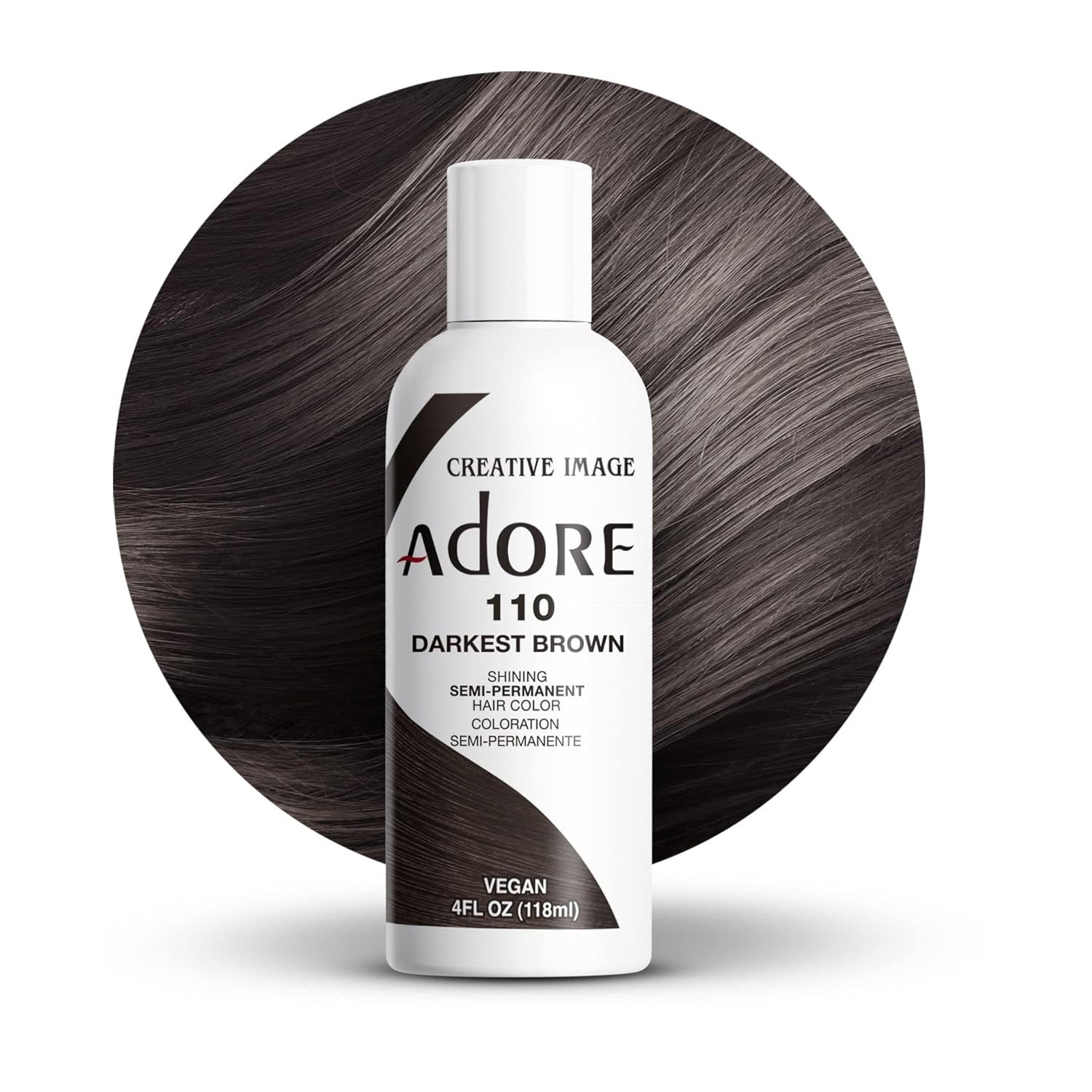 Adore Semi Permanent Hair Color,Darkest Brown,110