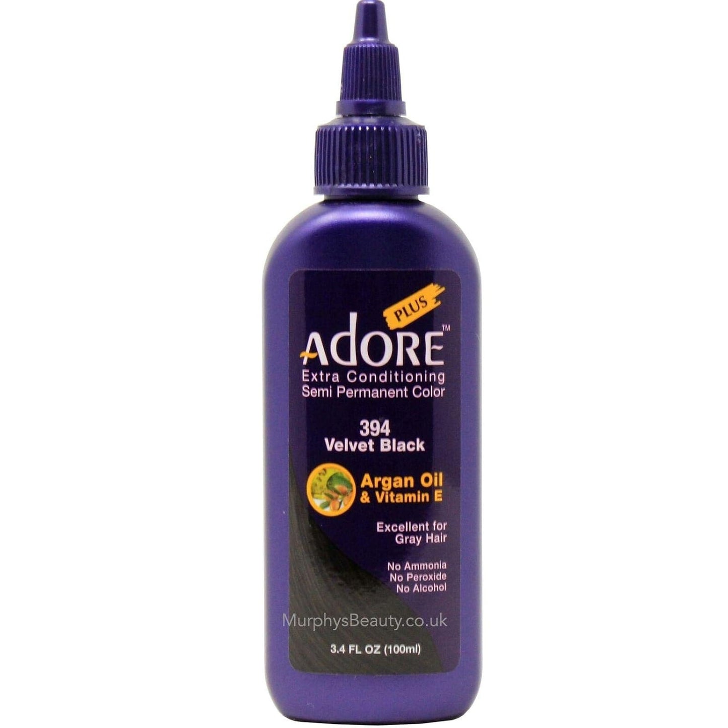 Adore Plus Semi Permanent Hair Color,Velvet Black,394