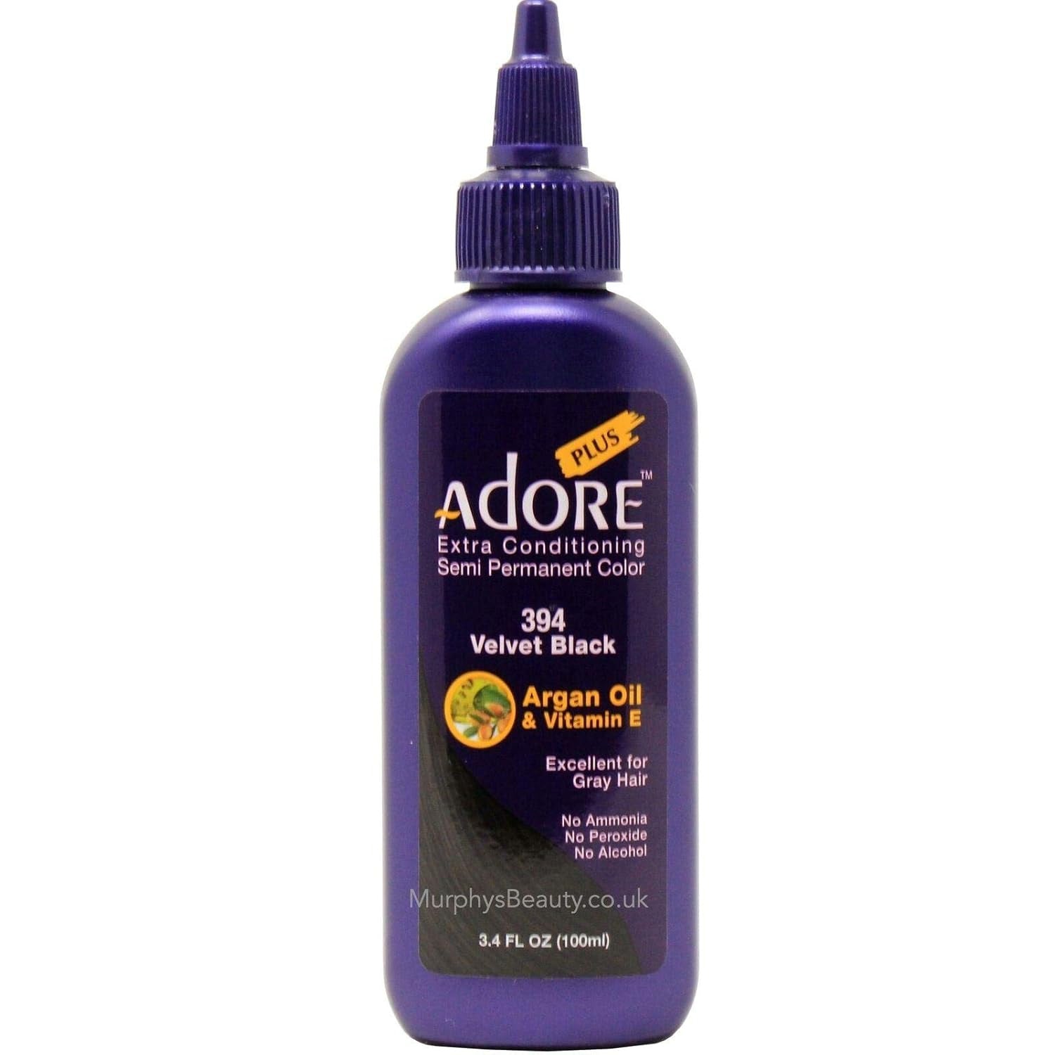 Adore Plus Semi Permanent Hair Color,Velvet Black,394