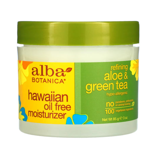 Alba Botanica Hawaiian Aloe & Green Tea Oil Free Moist, 3 Oz