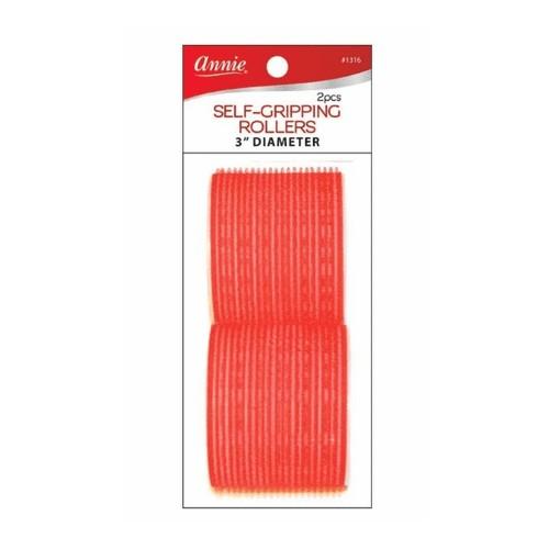 3" Annie Self Gripping Rollers, Red, 2/PK
