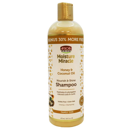 African Pride Moisture Miracle Honey Coconut Oil Shampoo, 16 Oz.