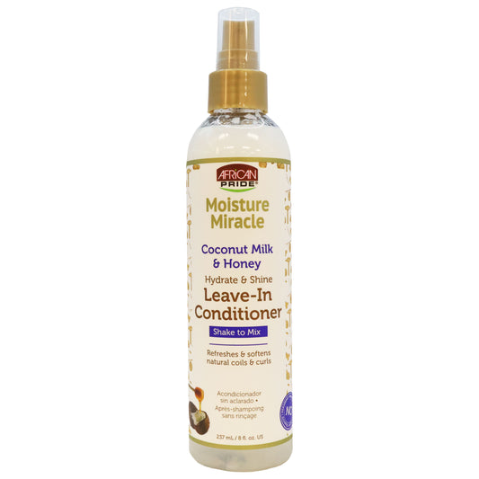 African Pride Moisture Miracle Coconut Milk and Honey Leave-In Conditioner 8 Oz.