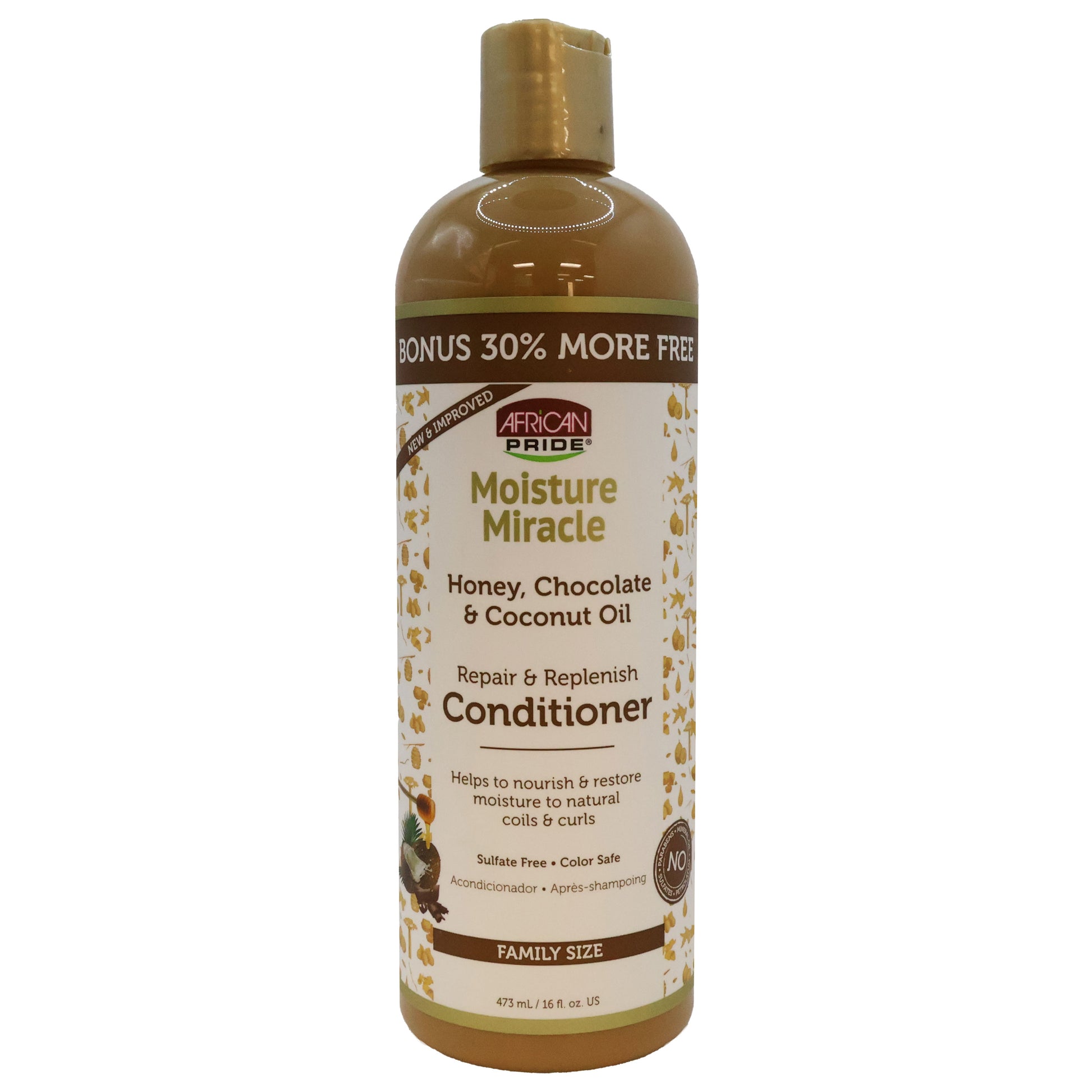 African Pride Moisture Miracle Honey, Chocolate and Coconut Oil Hair Conditioner 16 Oz.