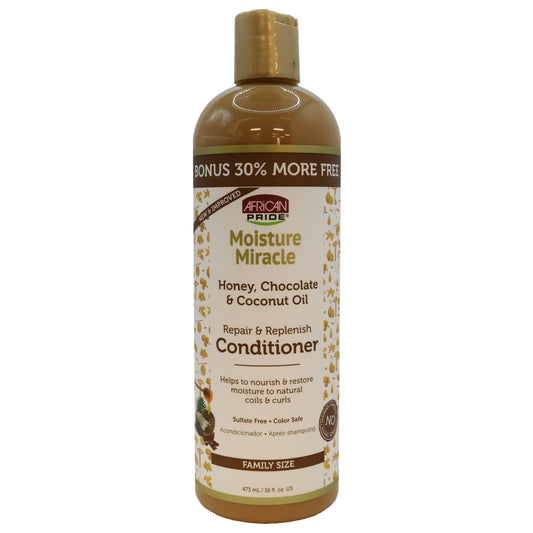 African Pride Moisture Miracle Honey, Chocolate and Coconut Oil Hair Conditioner 16 Oz.