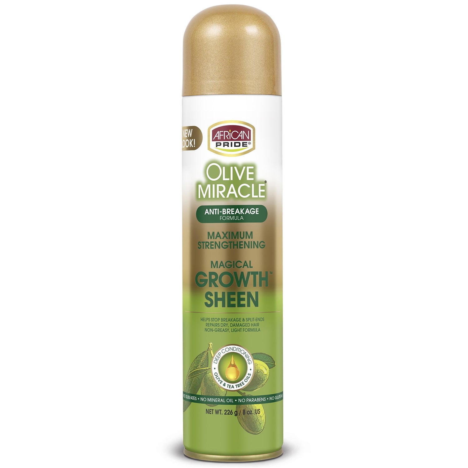 African Pride Olive Miracle Growth Sheen, 8 Oz.