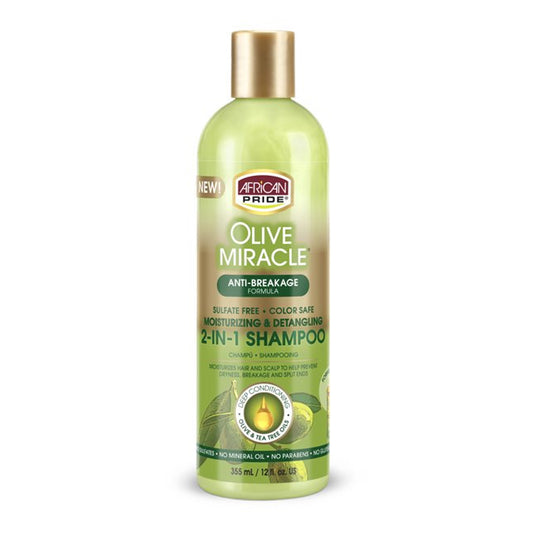 African Pride Olive Miracle 2 In 1 Shampoo Conditioner 12 Oz.