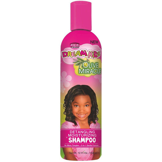 African Pride Olive Miracle Dream Kids Shampoo, Moisturizing, Detangling, 12 Oz