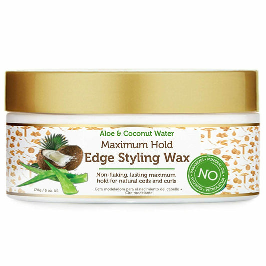 African Pride Moisture Miracle Aloe Coconut Water Maximum Hold Edge Styling Wax, 6 Oz