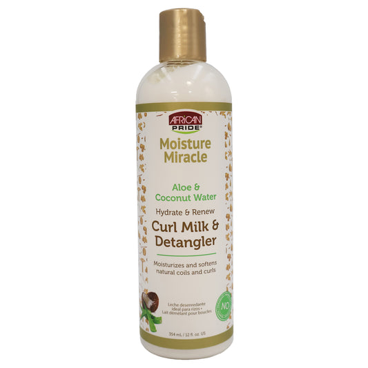 African Pride Moisture Miracle Curl Milk and Hair Detangler, 12 Oz