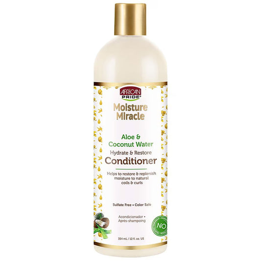 African Pride Moisture Miracle Aloe Coconut Water Conditioner,12oz
