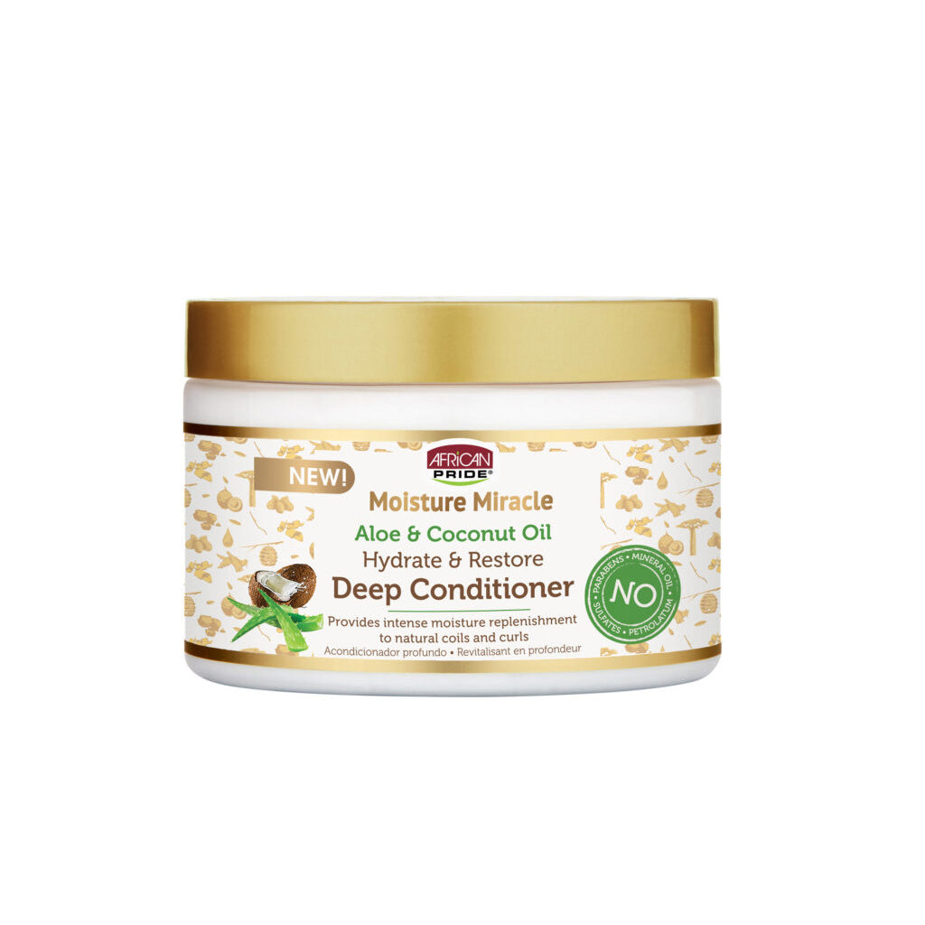 African Pride Moisture Miracle Aloe Coconut Deep Conditioner,12oz