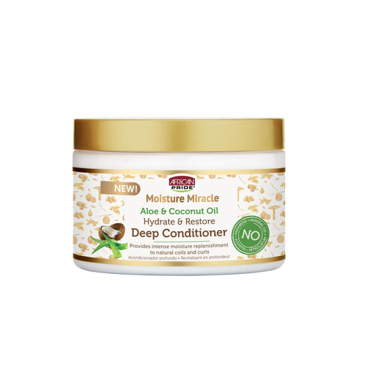 African Pride Moisture Miracle Aloe Coconut Deep Conditioner,12oz