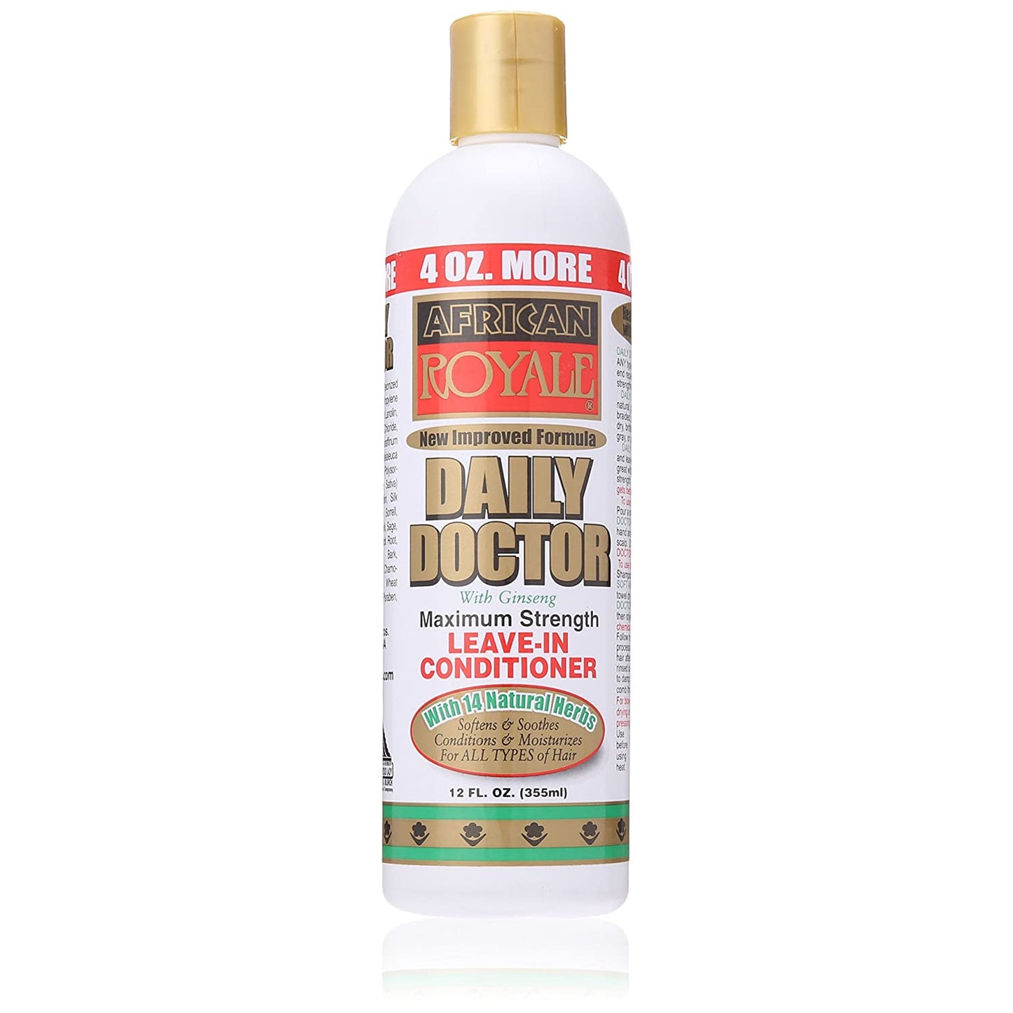 African Royale Daily Doctor Maximum Strength Leave In Conditioner, 12 Oz.