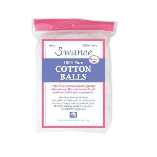 100 Percent Cotton Medium Size Cotton Balls, 200/PK