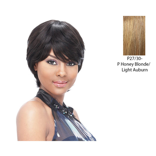 100 Percent Human Full Wig,Piano Blend Of Strawberry Blonde And Light Auburn