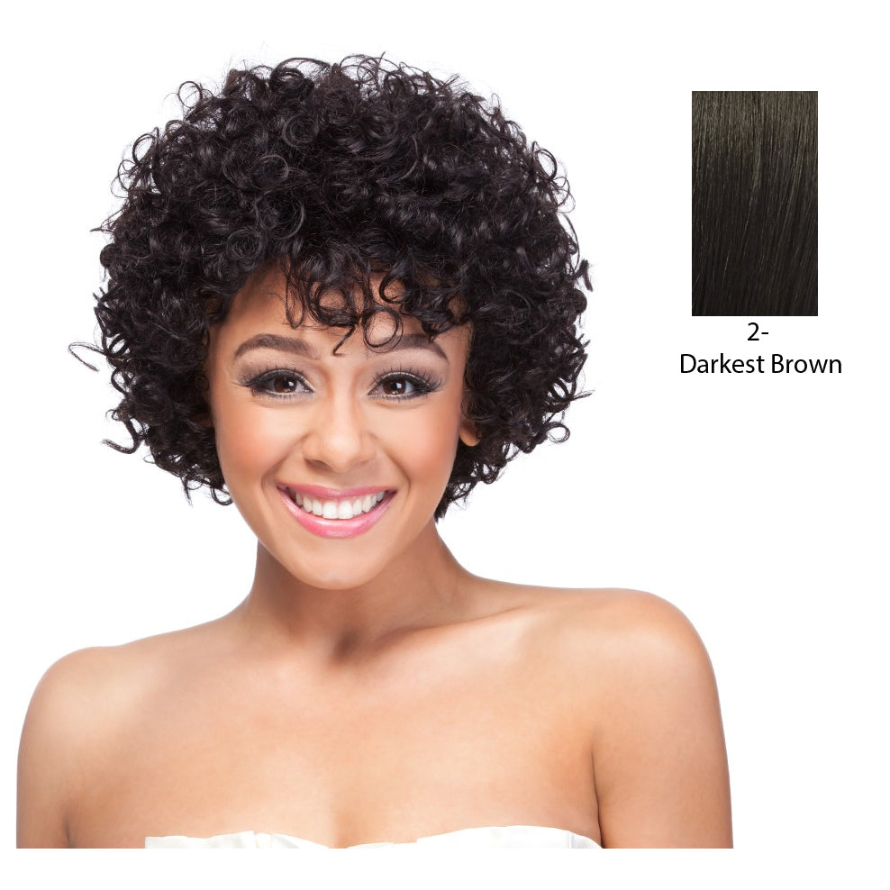 100 Percent Human Hair Wig HH Giselle,Darkest Brown