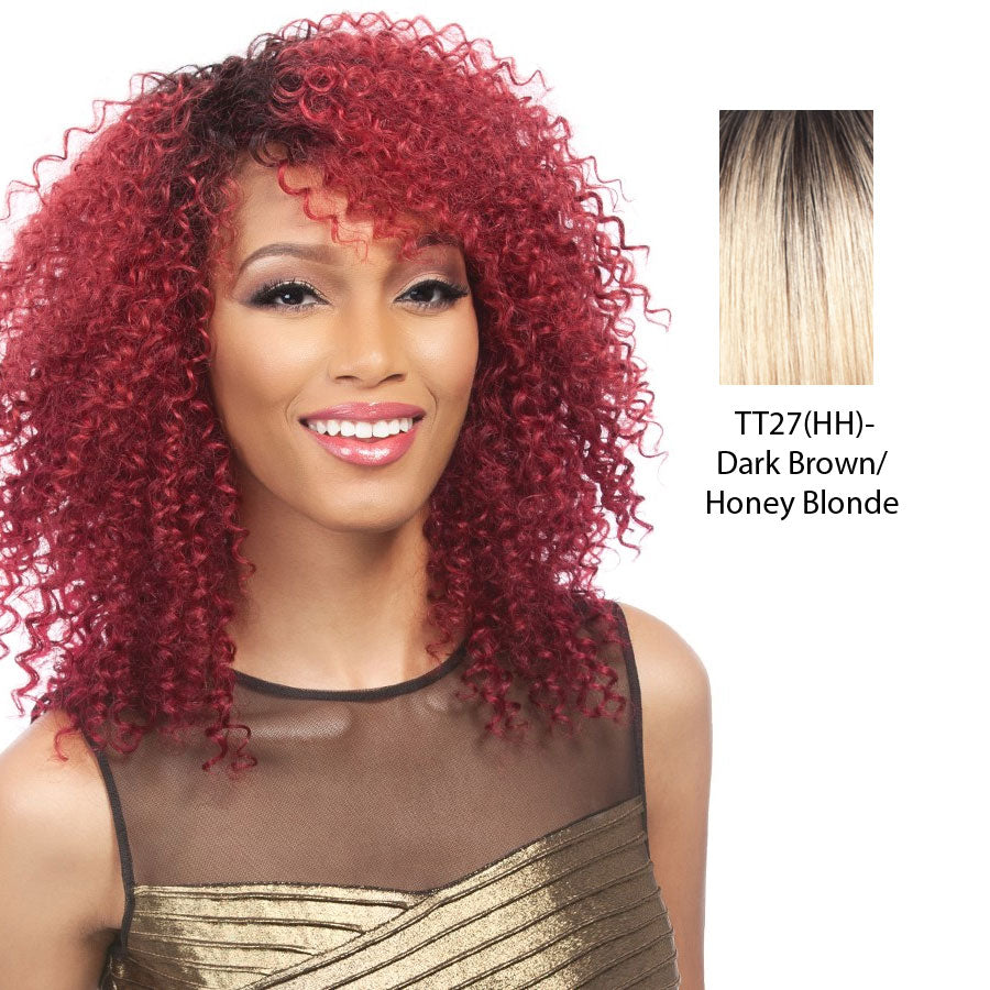 Salon Remi Natural Human Hair Wig,Dark brown roots with strawberry blonde