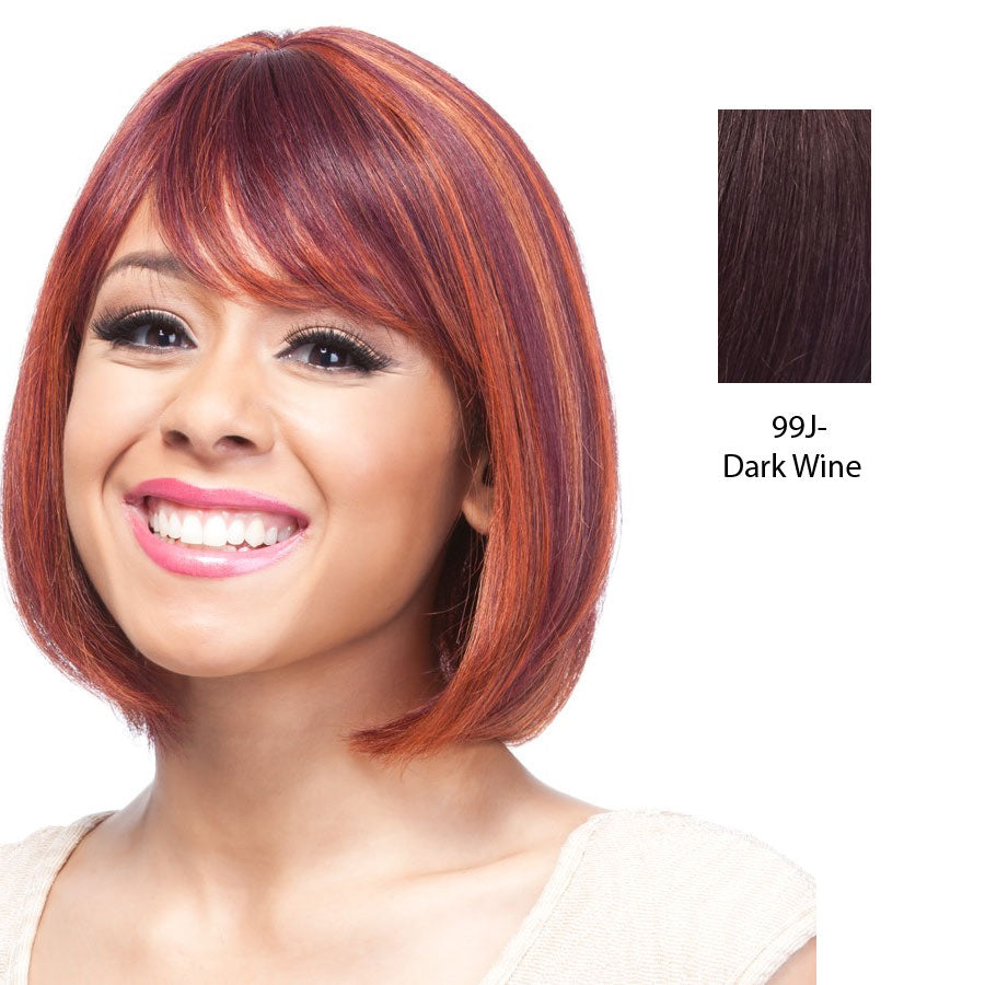 100% Human Hair Wig Human Hair Nia, Dark wine