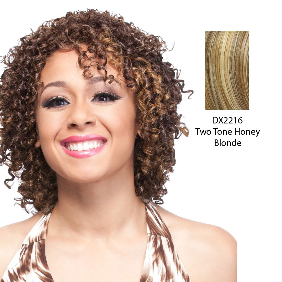 100% Human Hair Wig,Two tone frost blend of strawberry blonde layer over with honey blonde bottom