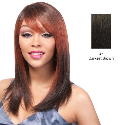 100 Human Hair Wig Yaki 1214,Darkest brown