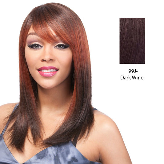 100 Human Hair Wig Yaki 1214,Dark wine