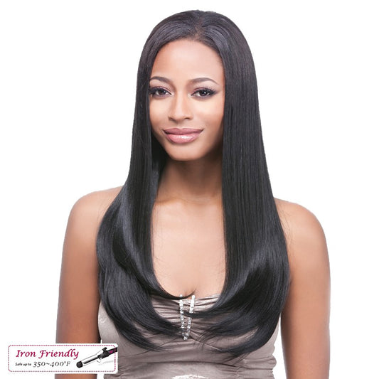 100% Synthetic Clip On J Curl, 18",Off black