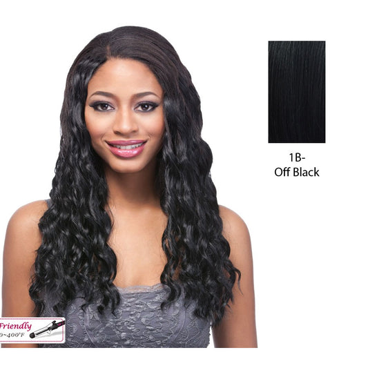 18" Ocean Wave Synthetic Clip On Extensions,Off black