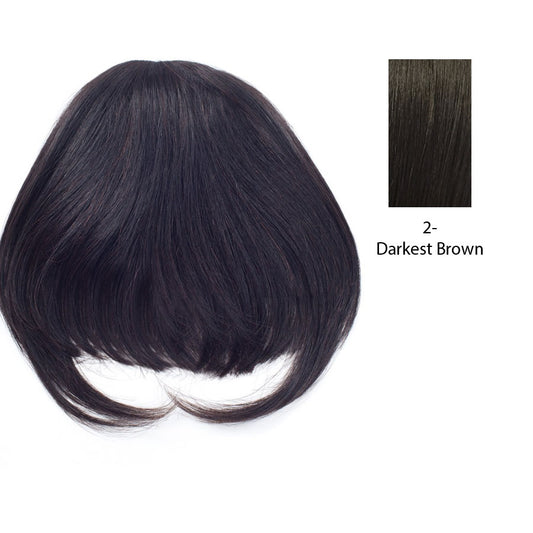 100% Remi Human Hair Top Wig, Comfort For Life Remi Top Bang,Darkest brown