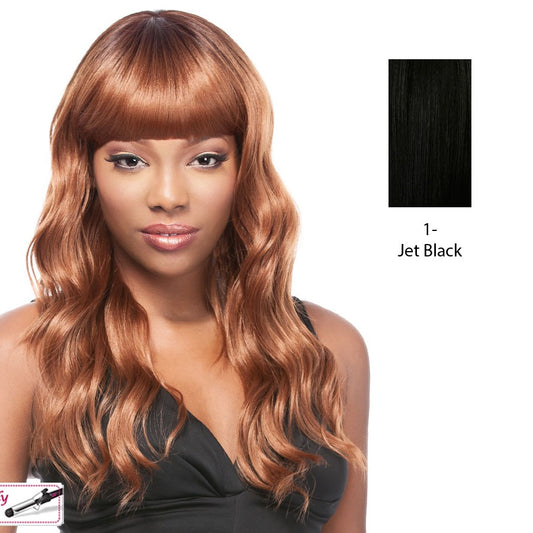 Synthetic Futura Friendly Lusciousl Addison Long Layered Wig,Black