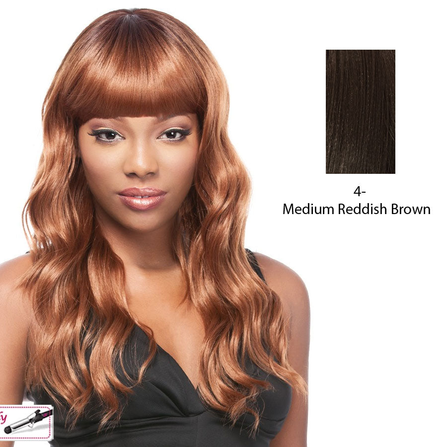 Synthetic Futura Friendly Lusciousl Addison Long Layered Wig,Dark brown