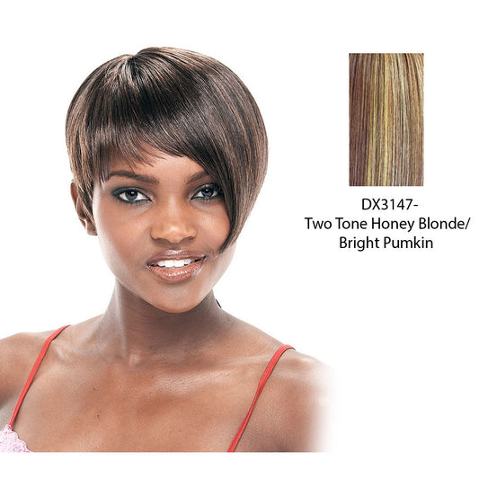 Synthetic Full Wig Lara,Two tone frost blend of strawberry blonde and bright pumpkin layer over gold light auburn bottom