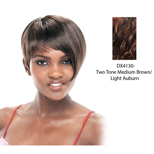 Synthetic Full Wig Lara,Two tone frost blend of medium brown and light auburn with medium brown bottom