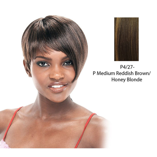 Synthetic Full Wig Lara,Medium brown base with strawberry blonde highlights