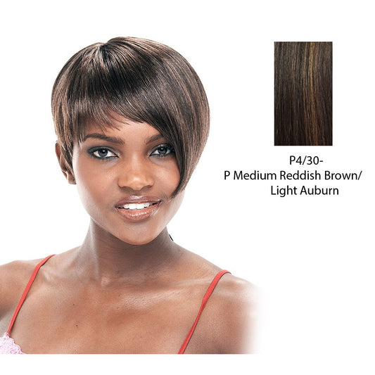 Synthetic Full Wig Lara,Medium brown base with light auburn highlights