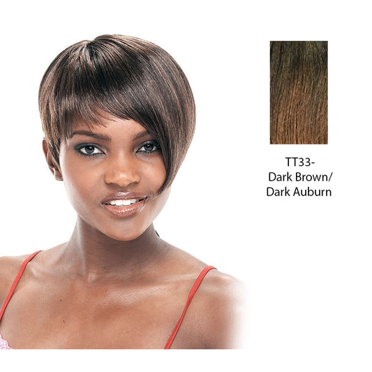 Synthetic Full Wig Lara,Dark brown roots with dark auburn