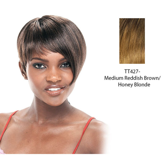 Synthetic Full Wig Lara,Medium brown roots with strawberry blonde