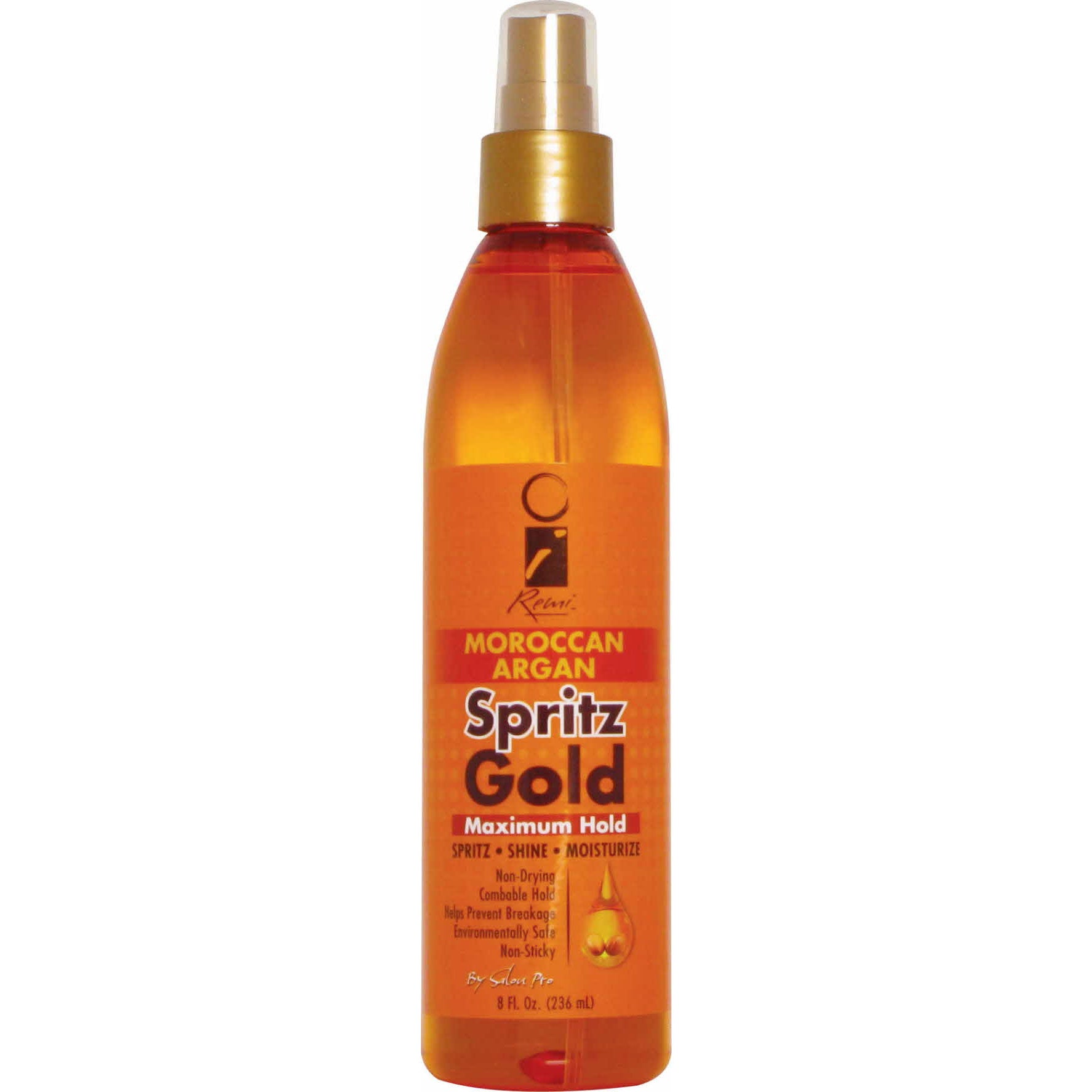 Salon Pro I Remi Moroccan Argan Spritz Gold Maximum Hold 8 Oz