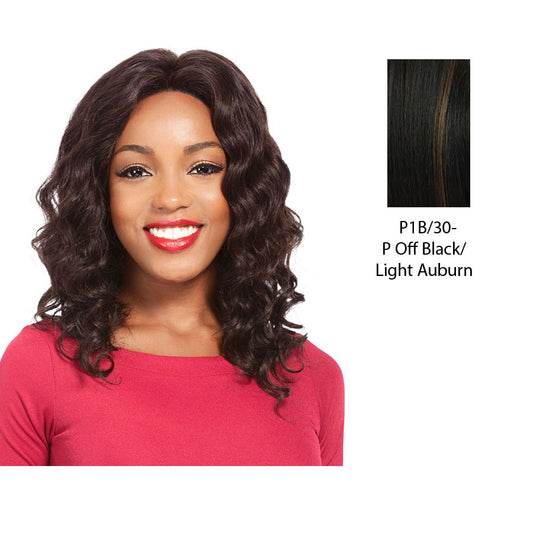 100% Remy Human Hair Full Lace Wig Blueberry,Off black base with light auburn highlights