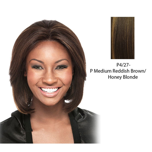 100% Human Hair Lace Front Wig Hh Queen,Medium Brown Base With Strawberry Blonde Highlights
