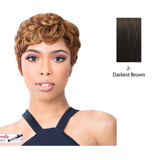 Synthetic Full Wig Pin Curl 202,Darkest Brown